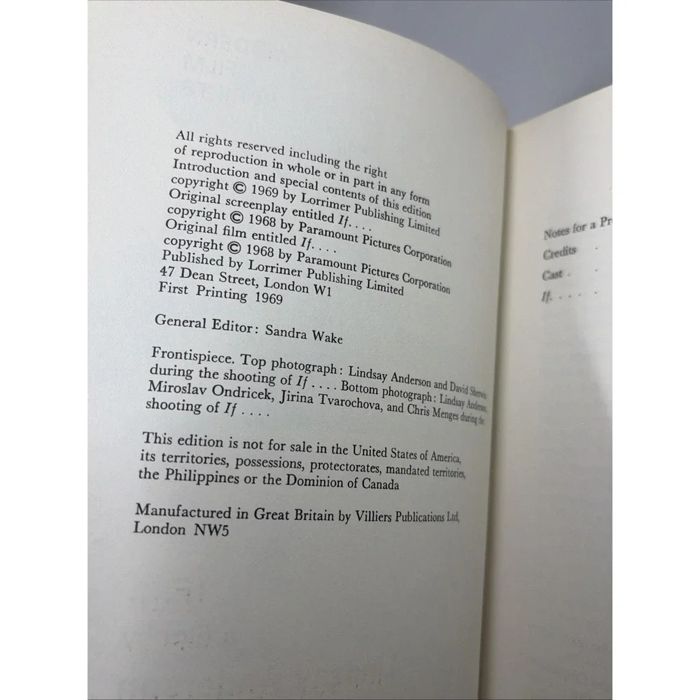 if... A Film by Lindsay Anderson & David Sherwin (MODERN FILM SCRIPTS), Lindsay